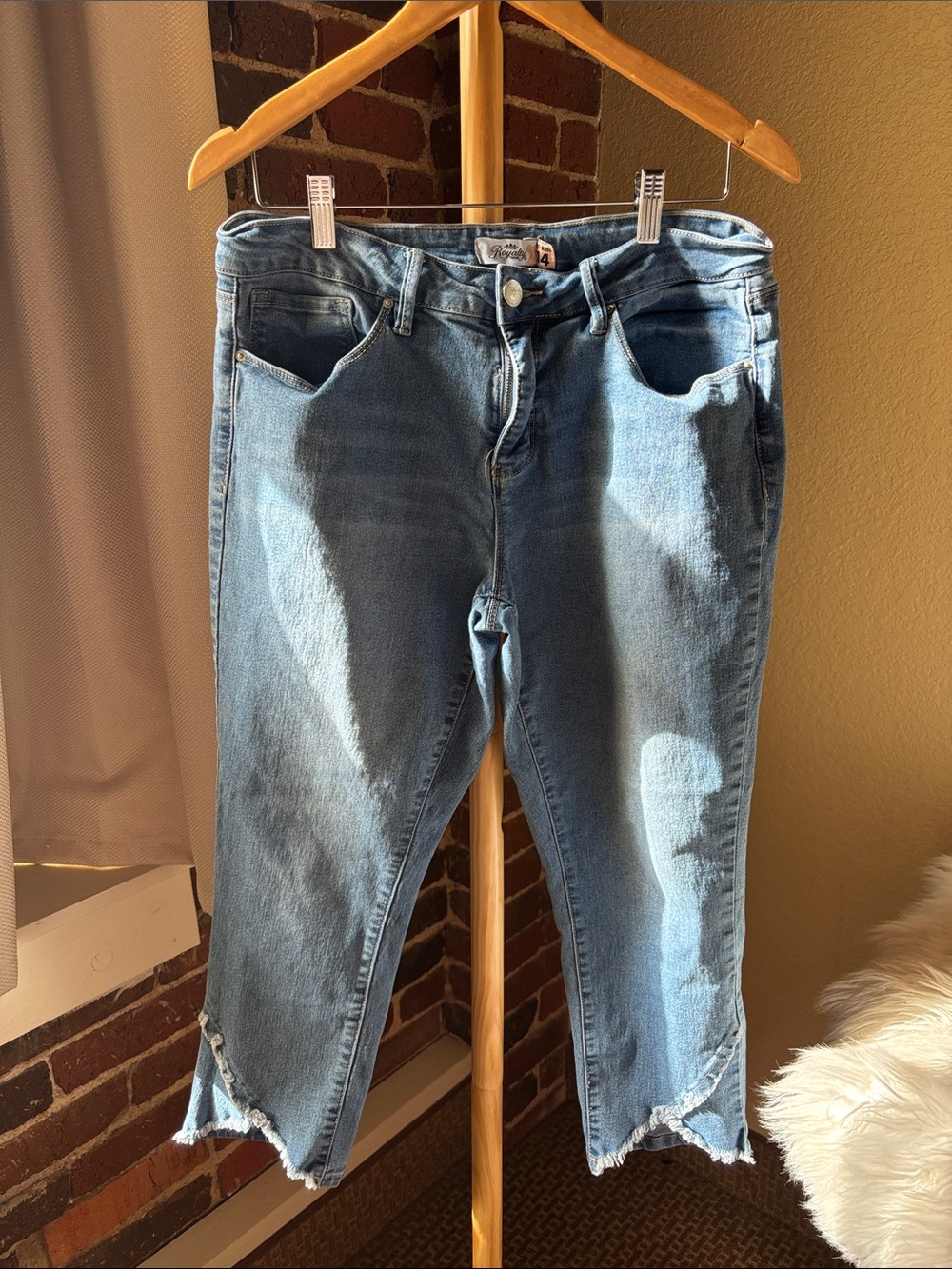 Royalty For Me Mid Rise Skinny Jeans - Light Blue Size 14